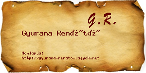 Gyurana Renátó névjegykártya